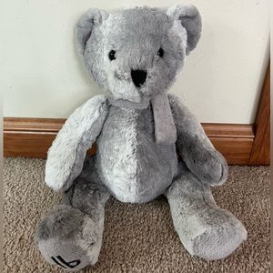 DENNIS BASSO Designer Home Plush Teddy Bear in Grey / Silver